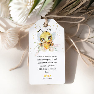Sweet to Bee ONE Birthday Thank You Favor Gift Tags
