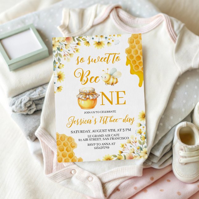 Sweet to Bee One First Birthday Invite (Creator Uploaded)