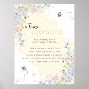 Sweet To Bee One First Birthday Time Capsule Poster