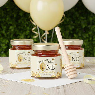 Sweet To Bee One First Birthday Watercolor Bees Honey Jar Favors