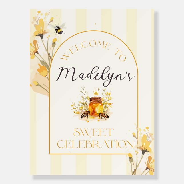 Sweet to Bee One Welcome Sign (Front)