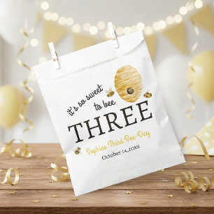 Sweet To Bee Three Third Birthday Bees Honeycomb Favor Bag
