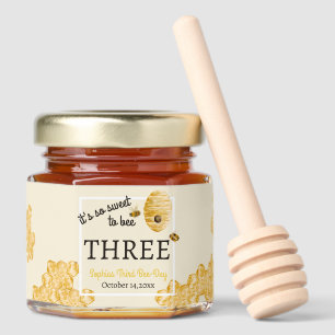 Sweet To Bee Three Third Birthday Bees Honeycomb Honey Jar Favors