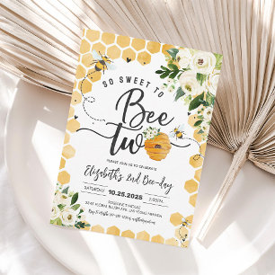 Sweet to Bee Two 2nd Birthday Party Invitation