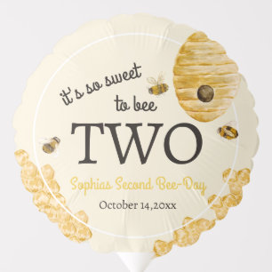 Sweet To Bee Two Second Birthday Bees Honeycomb Balloon