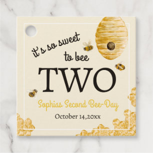 Sweet To Bee Two Second Birthday Bees Honeycomb Favor Tags