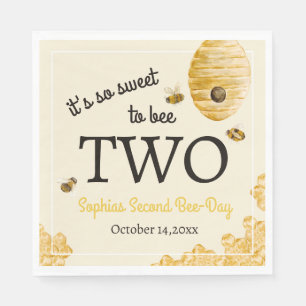 Sweet To Bee Two Second Birthday Bees Honeycomb Napkins