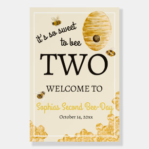 Sweet To Bee Two Second Birthday Watercolor Bees Foam Board