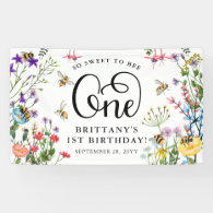 'Sweet to Bee' Wildflower & BumbleBee 1st Birthday Banner