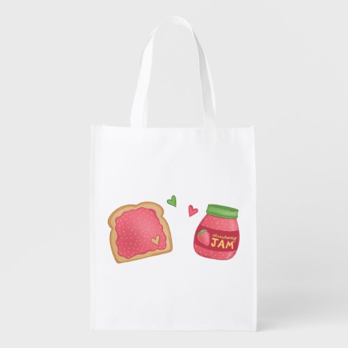 Sweet Toast and Strawberry Jam Grocery Bag