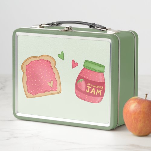 Sweet Toast and Strawberry Jam Metal Lunch Box