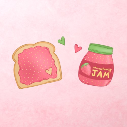 Sweet Toast and Strawberry Jam Wall Decal