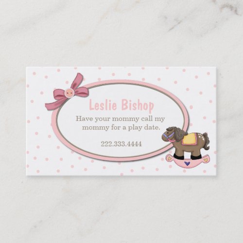 Sweet Toddler Girl Play Date Card