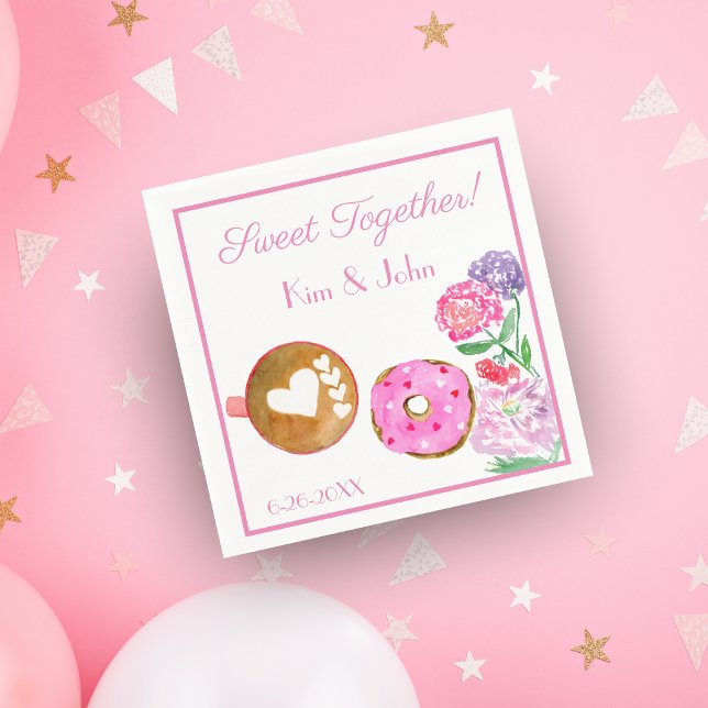 Sweet Together Pink Donut With Latte Napkins (Creator Uploaded)