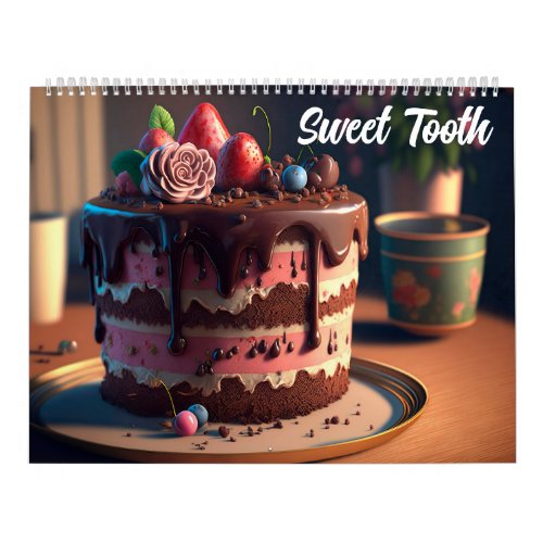 Sweet Tooth Colorful Cake Desserts Calendar