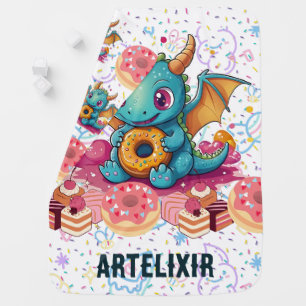 Sweet Tooth Dragon print Baby Blanket