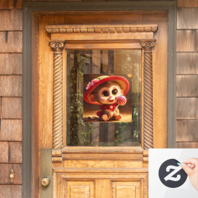 Sweet Tooth Monkey Window Cling (Home Door)