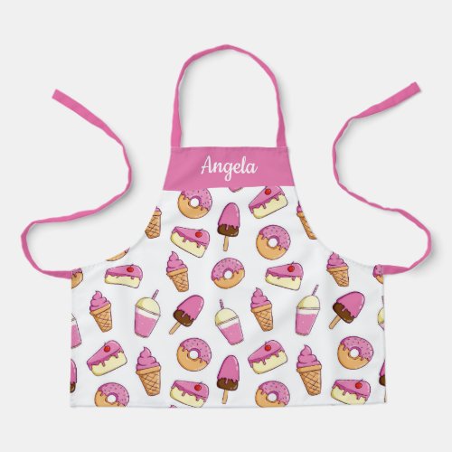 Sweet Tooth Pink Dessert Pattern Apron