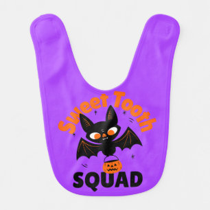 Sweet Tooth Squad Halloween Baby Bib – Cute Bat
