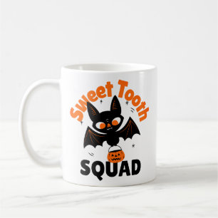 Sweet Tooth Squad Halloween Mug – Bat with Pumpkin