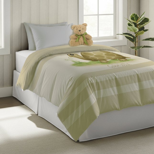 Sweet Tortoise Twin-Size Duvet Cover  (Creator Uploaded)