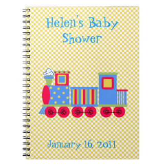Sweet Toy Train Baby Shower Notebook