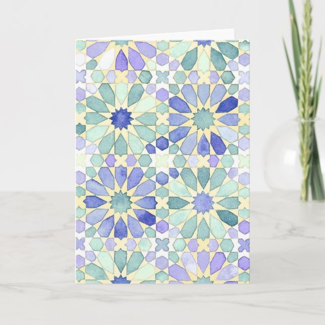 'Sweet Tranquility' Islamic geometry greeting card (Front)