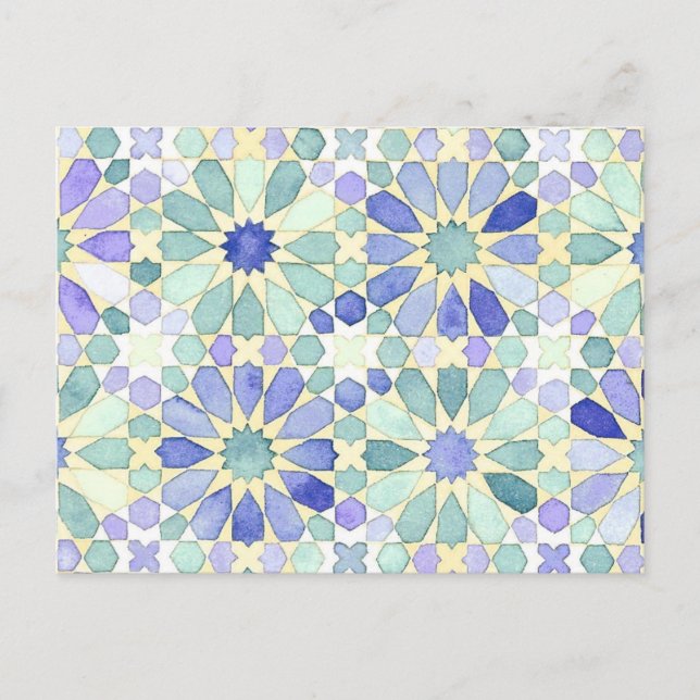 'Sweet Tranquility' Islamic geometry postcard (Front)