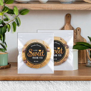 Sweet Treat Black & Gold Thank You Stickers