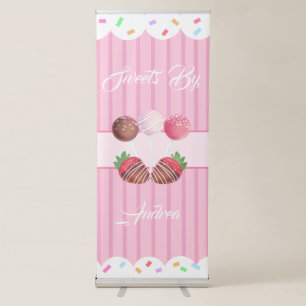 Sweet Treat Chocolate Strawberries And Cake Pops Retractable Banner