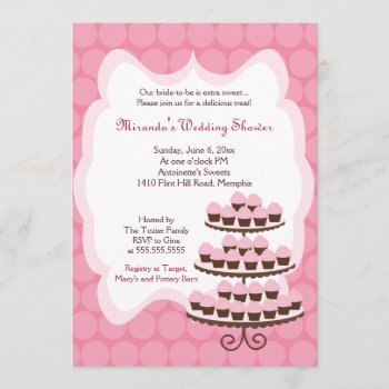 Sweet Treat Cupcake Bridal Shower 5x7 Invitation by allpetscherished at Zazzle