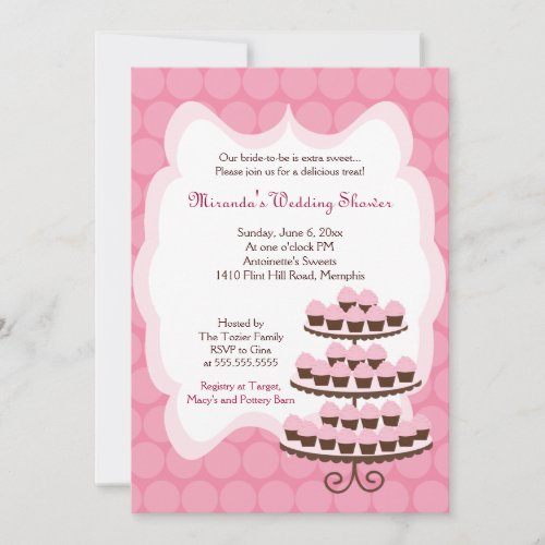 Sweet Treat Cupcake Bridal Shower 5x7 Invitation