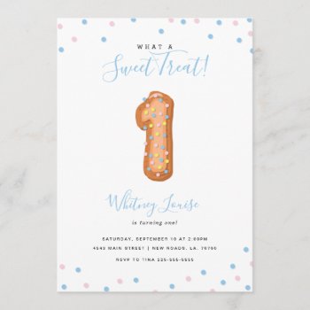 Sweet Treat First Birthday Invitation by fancypaperie at Zazzle