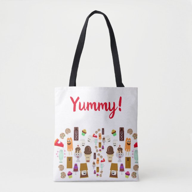 Sweet Treat Food Characters Cartoon Tote (Front)