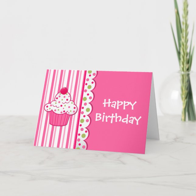 Sweet Treat Girl's Birthday Greeting Card (Front)