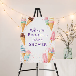 Sweet Treat Ice Cream Sprinkle Baby Shower Welcome Foam Board