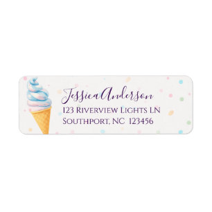 Sweet Treat Pastel Ice Cream Baby Shower Sprinkle Label