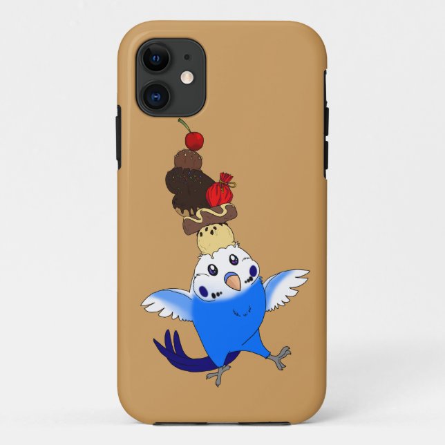sweet treat [phone case-budgie blue] Case-Mate iPhone case (Back)