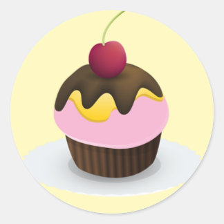 Sweet Treat Sticker, Cupcake Classic Round Sticker