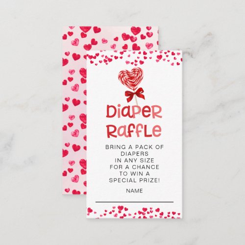 Sweet Treat Sweetheart Diaper Raffle Ticket Enclosure Card