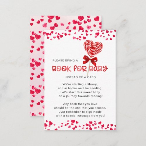 Sweet Treat Sweetheart Shower Book for Baby Enclosure Card