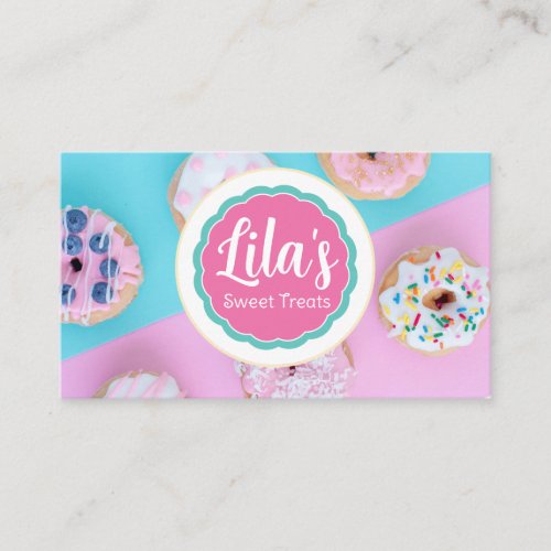 Sweet Treats Baked Goods Logo Photo Custom Business Card