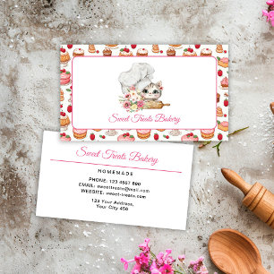 Sweet Treats Bakery Chef Kitten Business Card
