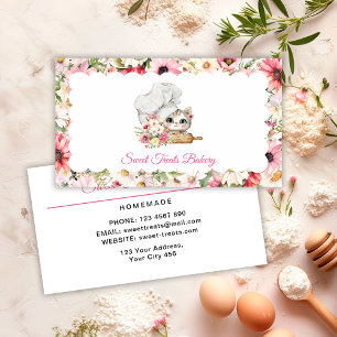 Sweet Treats Bakery Chef Kitten Business Card