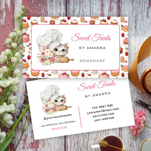 Sweet Treats Bakery Chef Kitten Business Card