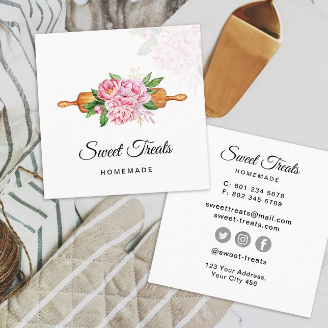 Sweet Treats Bakery Square Business Card (Creator Uploaded)