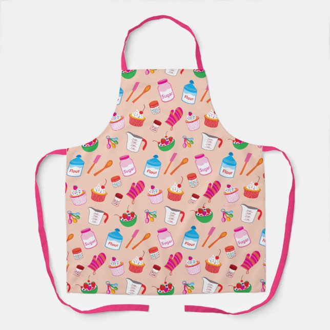 Sweet Treats Baking Pattern Apron (Front)