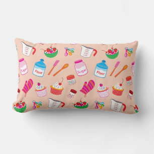 Sweet Treats Baking Pattern Lumbar Pillow