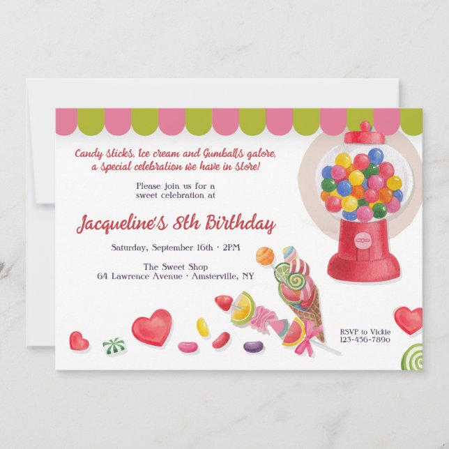 Sweet Treats Birthday Party Invitation (Front)