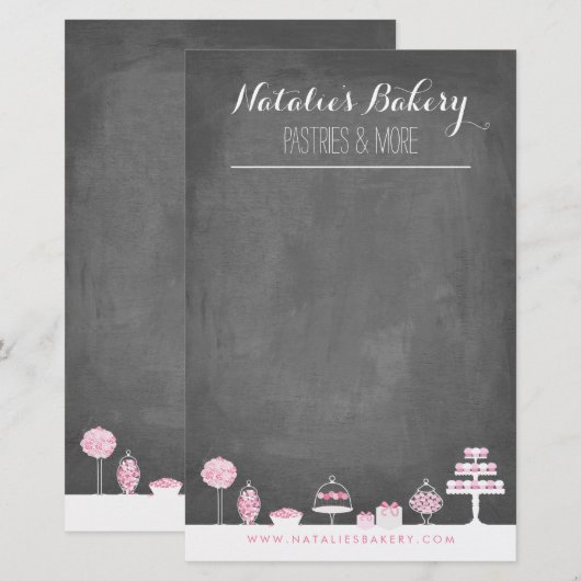 Sweet Treats Chalkboard Bakery Business Flyer (Front/Back)